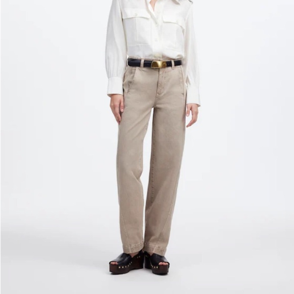 Madewell Tapered Denim Trousers in Fatigue Khaki